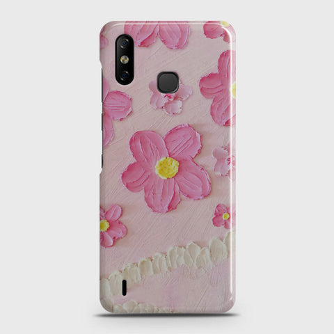 Infinix Smart 4 Cover - Floral Series - Design 2 - Pink - Matte Finish - Snap On Hard Case with LifeTime Colors Guarantee