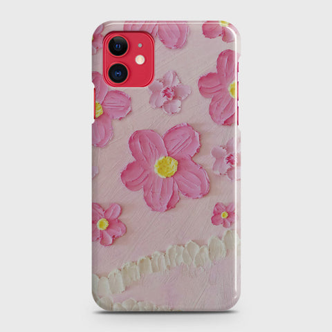 iPhone 11 Cover - Floral Series - Design 2 - Pink - Matte Finish - Snap On Hard Case with LifeTime Colors Guarantee