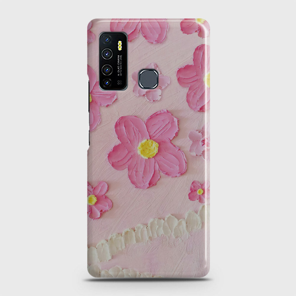 Infinix Hot 9 Cover - Floral Series - Design 2 - Pink - Matte Finish - Snap On Hard Case with LifeTime Colors Guarantee