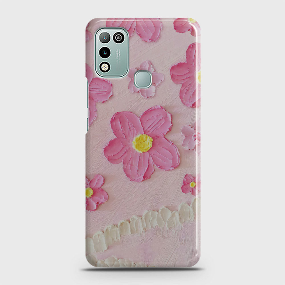 Infinix Hot 10 Play Cover - Floral Series - Design 2 - Pink - Matte Finish - Snap On Hard Case with LifeTime Colors Guarantee