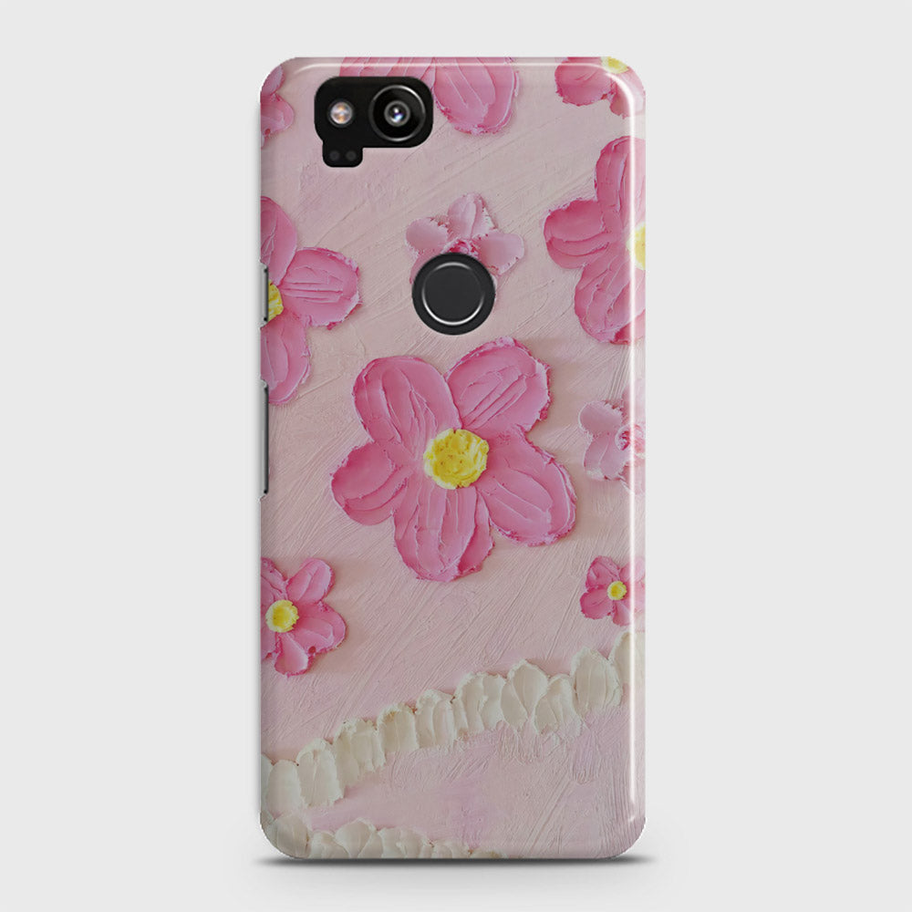 Google Pixel 2 Cover - Floral Series - Design 2 - Pink - Matte Finish - Snap On Hard Case with LifeTime Colors Guarantee