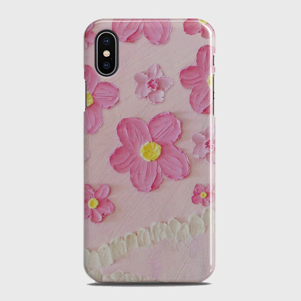 iPhone X Cover - Floral Series - Design 2 - Pink - Matte Finish - Snap On Hard Case with LifeTime Colors Guarantee