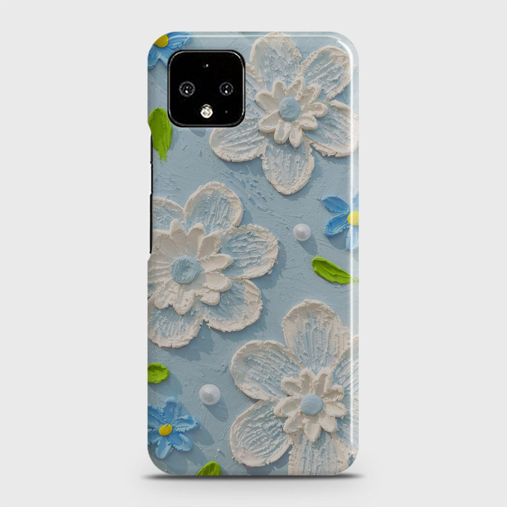 Google Pixel 4 Cover - Floral Series - Design 3 - Sky Blue - Matte Finish - Snap On Hard Case with LifeTime Colors Guarantee