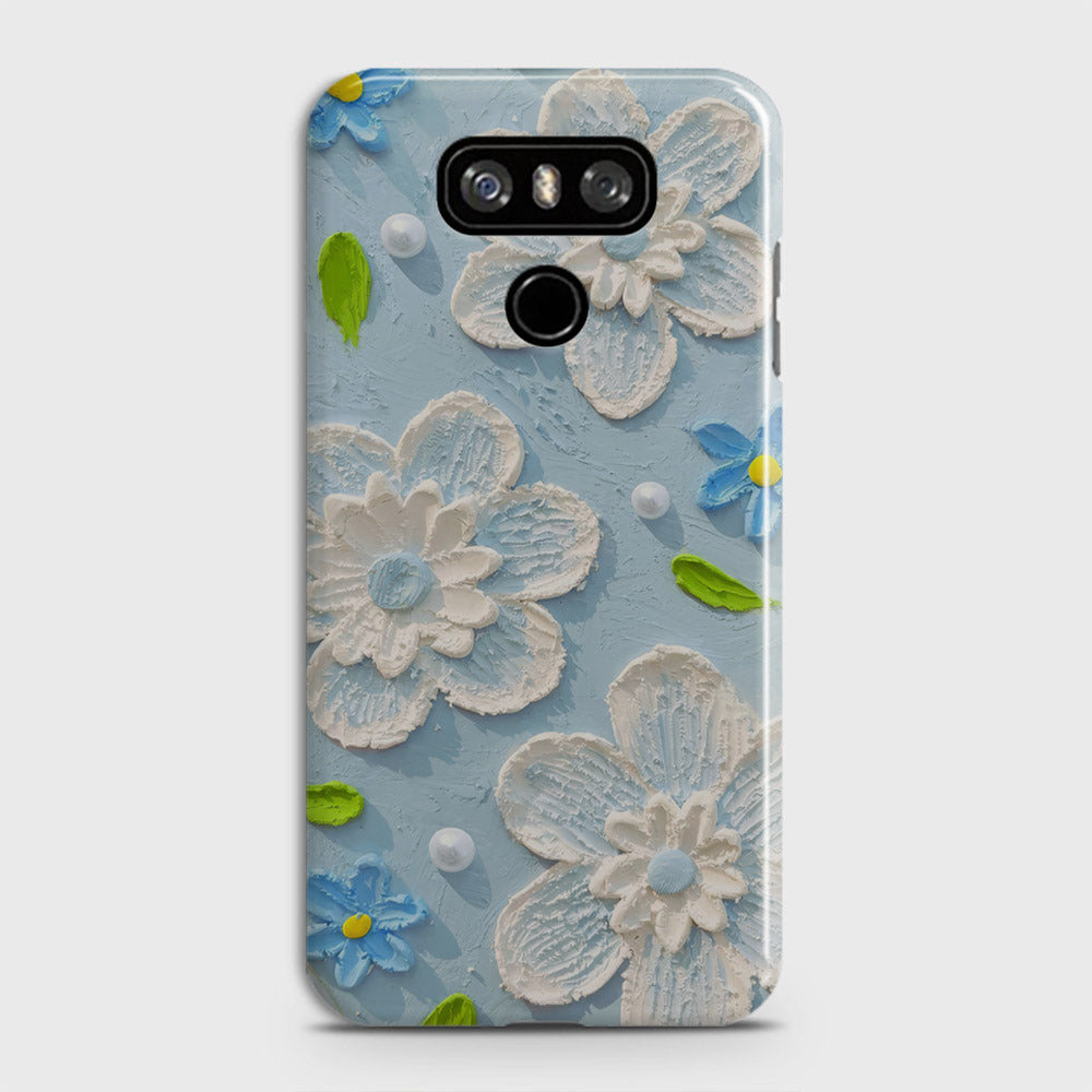 LG G6 Cover - Floral Series  - Design 3 - Sky Blue - Matte Finish - Snap On Hard Case with LifeTime Colors Guarantee