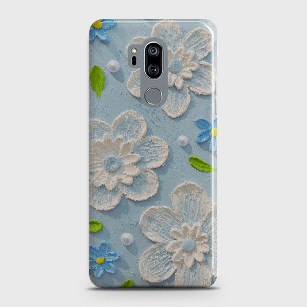 LG G7 ThinQ Cover - Floral Series  - Design 3 - Sky Blue - Matte Finish - Snap On Hard Case with LifeTime Colors Guarantee