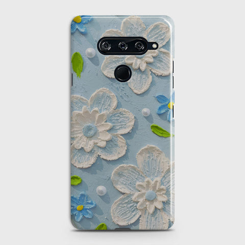 LG V40 ThinQ Cover - Floral Series  - Design 3 - Sky Blue - Matte Finish - Snap On Hard Case with LifeTime Colors Guarantee