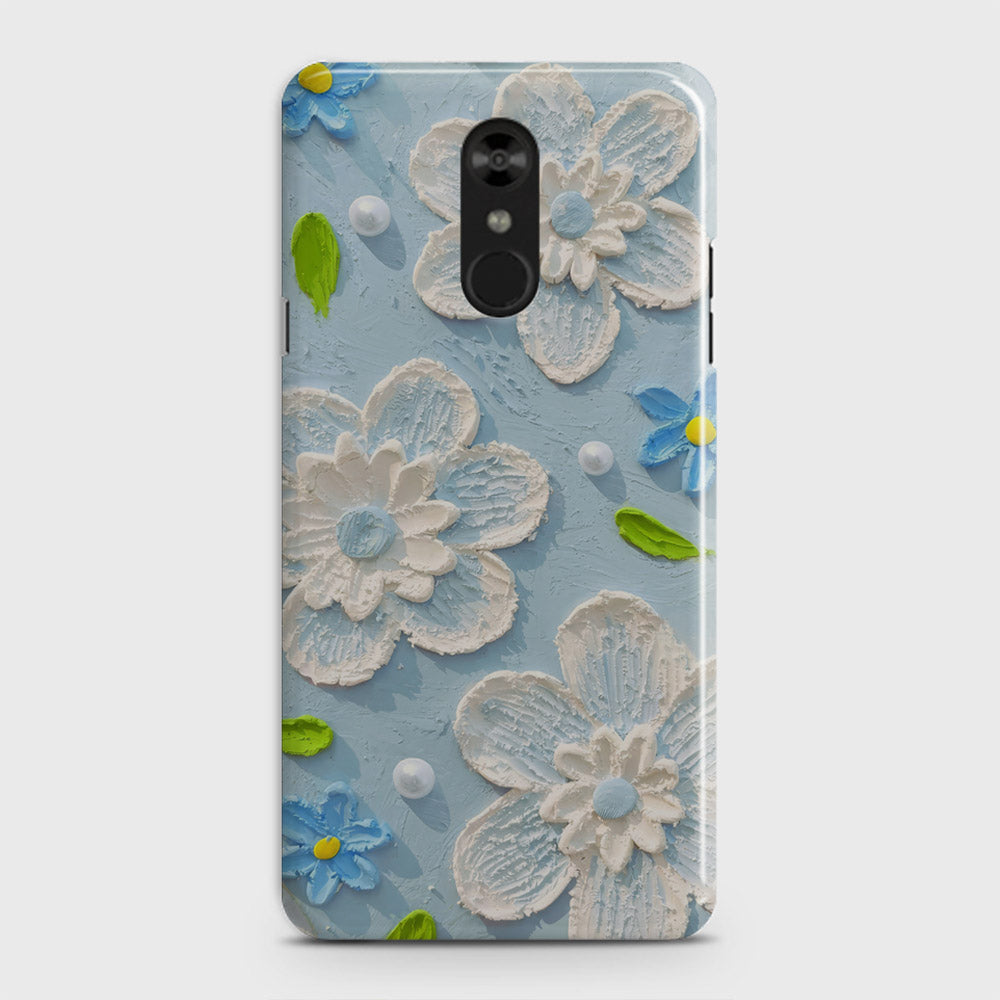 LG Stylo 4 Cover - Floral Series  - Design 3 - Sky Blue - Matte Finish - Snap On Hard Case with LifeTime Colors Guarantee