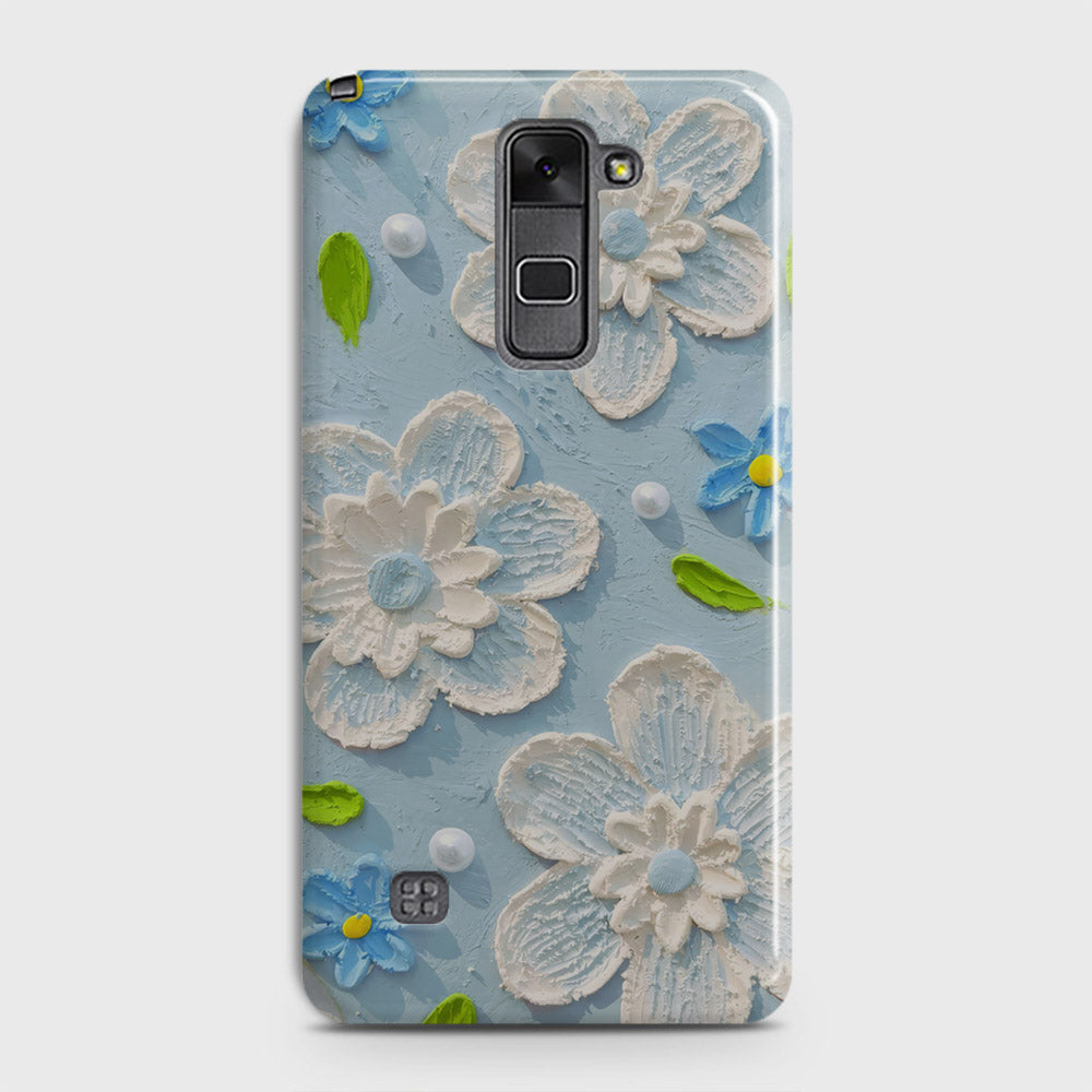 LG Stylus 2 / Stylus 2 Plus / Stylo 2 / Stylo 2 Plus Cover - Floral Series  - Design 3 - Sky Blue - Matte Finish - Snap On Hard Case with LifeTime Colors Guarantee