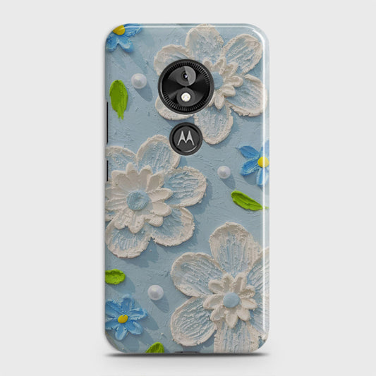 Motorola Moto E5 / G6 Play Cover - Floral Series - Design 3 - Sky Blue - Matte Finish - Snap On Hard Case with LifeTime Colors Guarantee