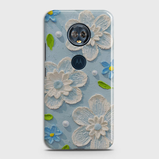 Motorola E5 Plus Cover - Floral Series - Design 3 - Sky Blue - Matte Finish - Snap On Hard Case with LifeTime Colors Guarantee