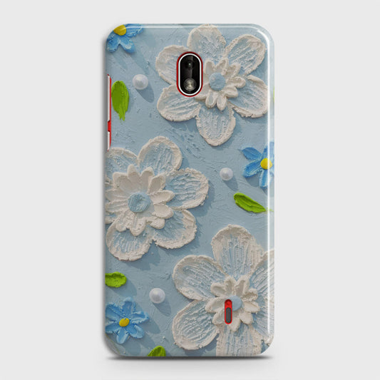 Nokia 1 Plus Cover - Floral Series - Design 3 - Sky Blue - Matte Finish - Snap On Hard Case with LifeTime Colors Guarantee