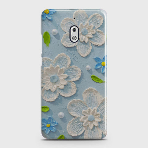 Nokia 2.1 Cover - Floral Series - Design 3 - Sky Blue - Matte Finish - Snap On Hard Case with LifeTime Colors Guarantee