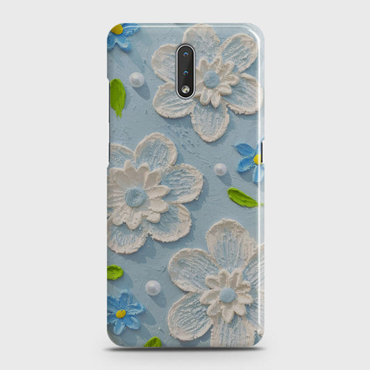 Nokia 2.3 Cover - Floral Series - Design 3 - Sky Blue - Matte Finish - Snap On Hard Case with LifeTime Colors Guarantee