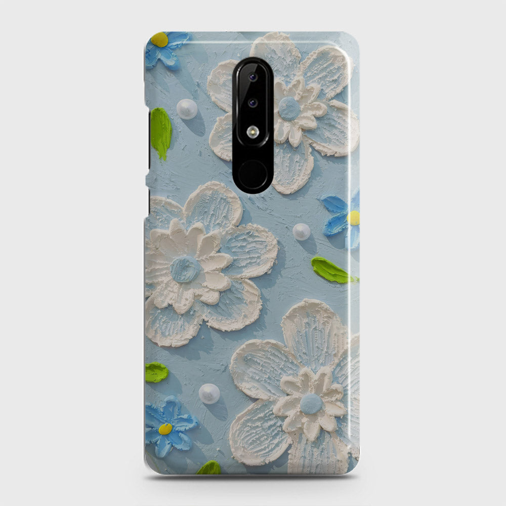 Nokia 3.1 Plus Cover - Floral Series - Design 3 - Sky Blue - Matte Finish - Snap On Hard Case with LifeTime Colors Guarantee