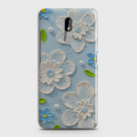 Nokia 3.2 Cover - Floral Series - Design 3 - Sky Blue - Matte Finish - Snap On Hard Case with LifeTime Colors Guarantee