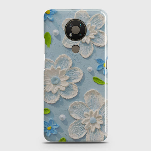 Nokia 3.4 Cover - Floral Series - Design 3 - Sky Blue - Matte Finish - Snap On Hard Case with LifeTime Colors Guarantee