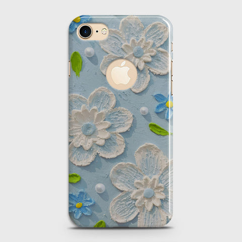 iPhone 8 Cover - Floral Series - Design 3 - Sky Blue - Matte Finish - Snap On Hard Case with LifeTime Colors Guarantee