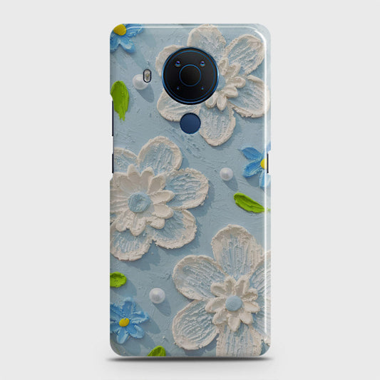 Nokia 5.4 Cover - Floral Series - Design 3 - Sky Blue - Matte Finish - Snap On Hard Case with LifeTime Colors Guarantee