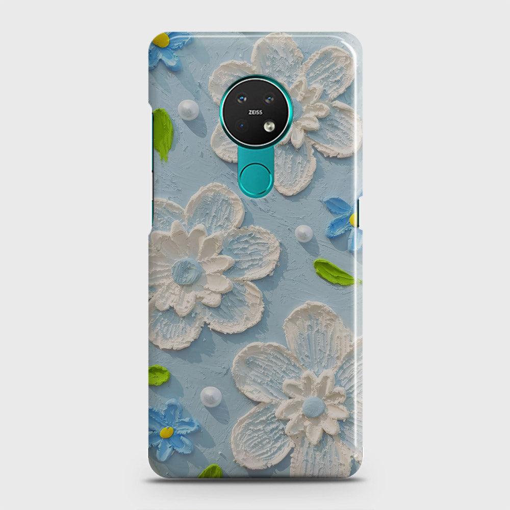 Nokia 6.2 Cover - Floral Series - Design 3 - Sky Blue - Matte Finish - Snap On Hard Case with LifeTime Colors Guarantee