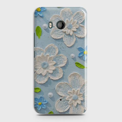 HTC U11  Cover - Floral Series - Design 3 - Sky Blue - Matte Finish - Snap On Hard Case with LifeTime Colors Guarantee