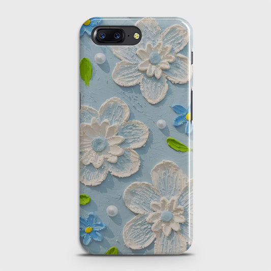 OnePlus 5  Cover - Floral Series - Design 3 - Sky Blue - Matte Finish - Snap On Hard Case with LifeTime Colors Guarantee