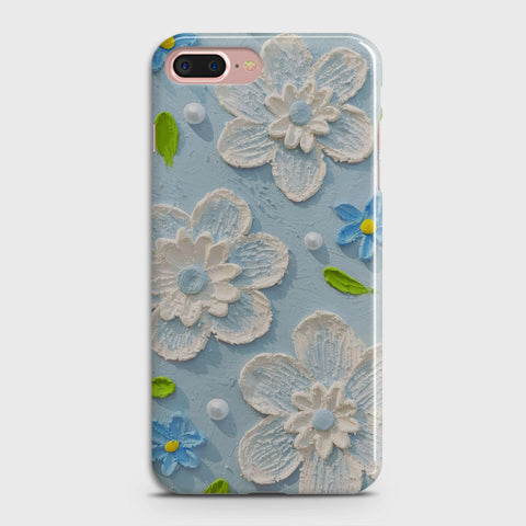 iPhone 8 Plus Cover - Floral Series - Design 3 - Sky Blue - Matte Finish - Snap On Hard Case with LifeTime Colors Guarantee