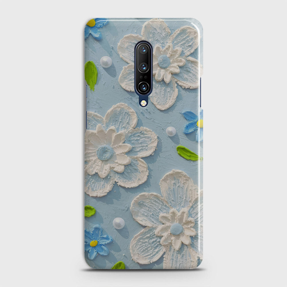 OnePlus 7 Pro  Cover - Floral Series - Design 3 - Sky Blue - Matte Finish - Snap On Hard Case with LifeTime Colors Guarantee