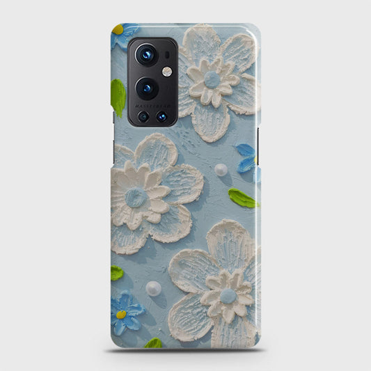 OnePlus 9 Pro  Cover - Floral Series - Design 3 - Sky Blue - Matte Finish - Snap On Hard Case with LifeTime Colors Guarantee