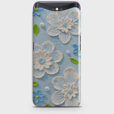 Oppo Find X Cover - Floral Series - Design 3 - Sky Blue - Matte Finish - Snap On Hard Case with LifeTime Colors Guarantee