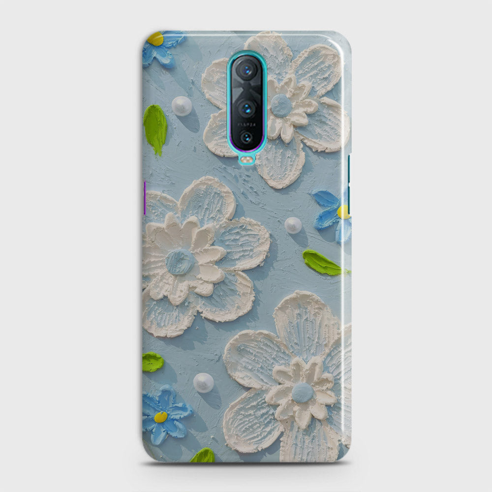 Oppo R17 Pro Cover - Floral Series - Design 3 - Sky Blue - Matte Finish - Snap On Hard Case with LifeTime Colors Guarantee