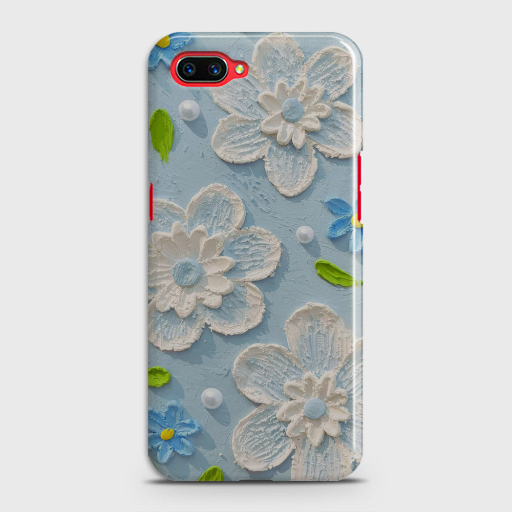 Realme C1 Cover - Floral Series - Design 3 - Sky Blue - Matte Finish - Snap On Hard Case with LifeTime Colors Guarantee