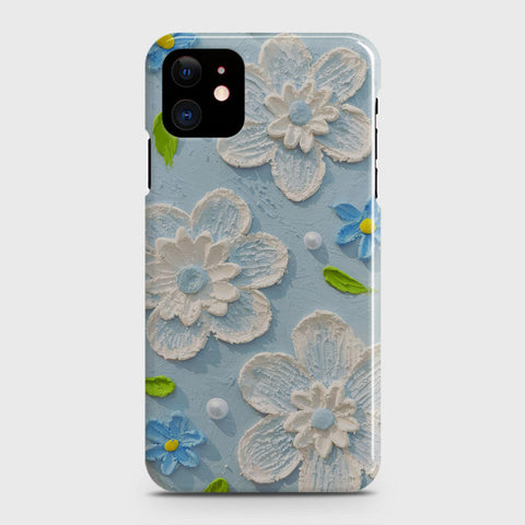 iPhone 12 Cover - Floral Series - Design 3 - Sky Blue - Matte Finish - Snap On Hard Case with LifeTime Colors Guarantee