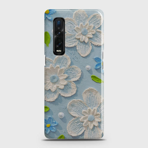 Oppo Find X2 Pro Cover - Floral Series - Design 3 - Sky Blue - Matte Finish - Snap On Hard Case with LifeTime Colors Guarantee