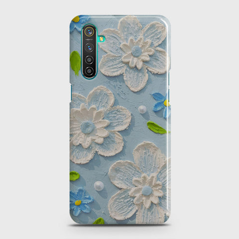 Realme 6s Cover - Floral Series - Design 3 - Sky Blue - Matte Finish - Snap On Hard Case with LifeTime Colors Guarantee