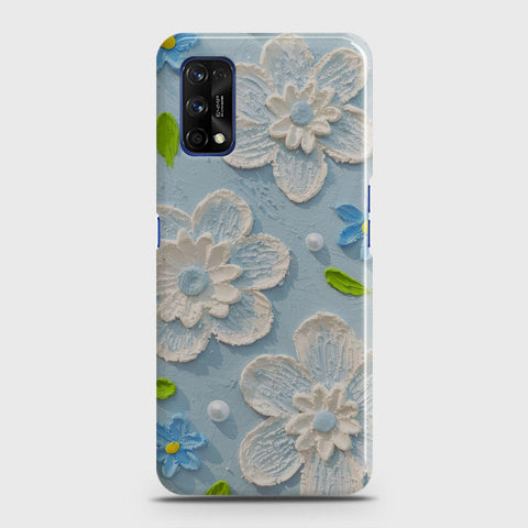 Realme 7 Pro Cover - Floral Series - Design 3 - Sky Blue - Matte Finish - Snap On Hard Case with LifeTime Colors Guarantee