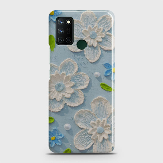 Realme 7i Cover - Floral Series - Design 3 - Sky Blue - Matte Finish - Snap On Hard Case with LifeTime Colors Guarantee