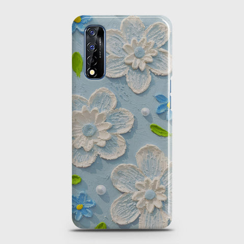 Realme Narzo 30 Cover - Floral Series - Design 3 - Sky Blue - Matte Finish - Snap On Hard Case with LifeTime Colors Guarantee