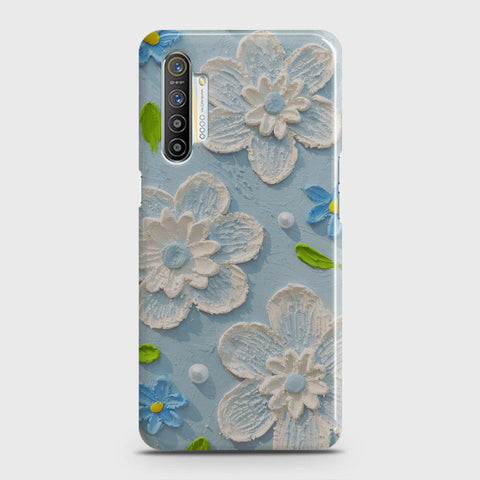 Realme XT Cover - Floral Series - Design 3 - Sky Blue - Matte Finish - Snap On Hard Case with LifeTime Colors Guarantee