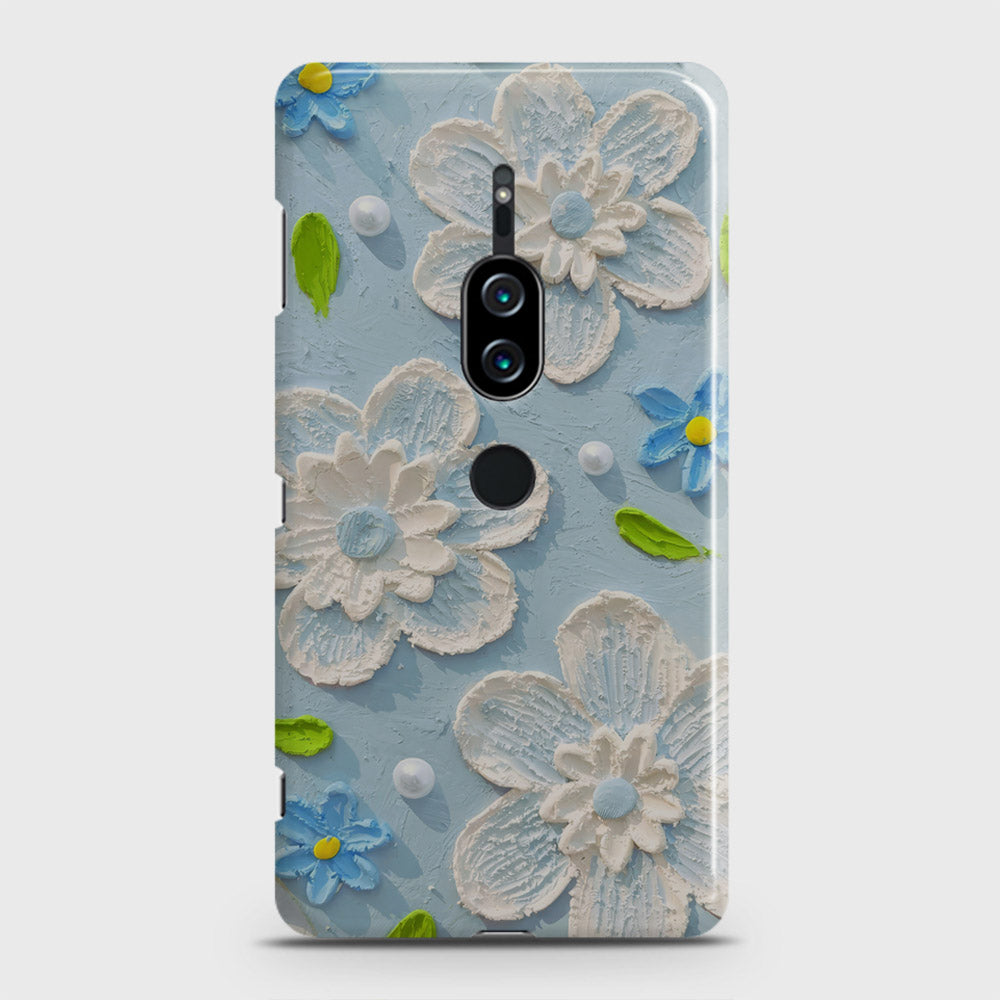 Sony Xperia XZ2 Premium Cover - Floral Series - Design 3 - Sky Blue - Matte Finish - Snap On Hard Case with LifeTime Colors Guarantee