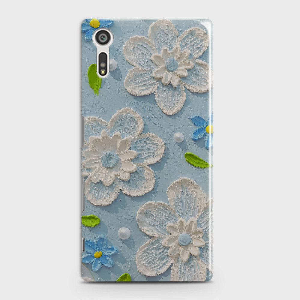 Sony Xperia XZ / XZs Cover - Floral Series - Design 3 - Sky Blue - Matte Finish - Snap On Hard Case with LifeTime Colors Guarantee