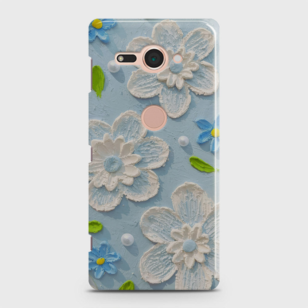 Sony Xperia XZ2 Compact Cover - Floral Series - Design 3 - Sky Blue - Matte Finish - Snap On Hard Case with LifeTime Colors Guarantee