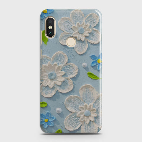 Xiaomi Mi A2 / Mi 6X  Cover - Floral Series - Design 3 - Sky Blue - Matte Finish - Snap On Hard Case with LifeTime Colors Guarantee