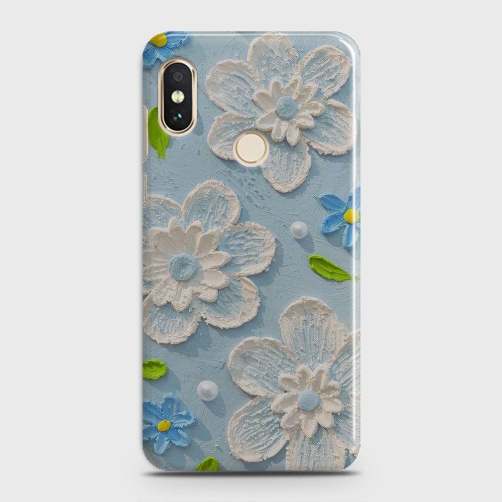 Xiaomi Mi A2 Lite / Redmi 6 Pro Cover - Floral Series - Design 3 - Sky Blue - Matte Finish - Snap On Hard Case with LifeTime Colors Guarantee