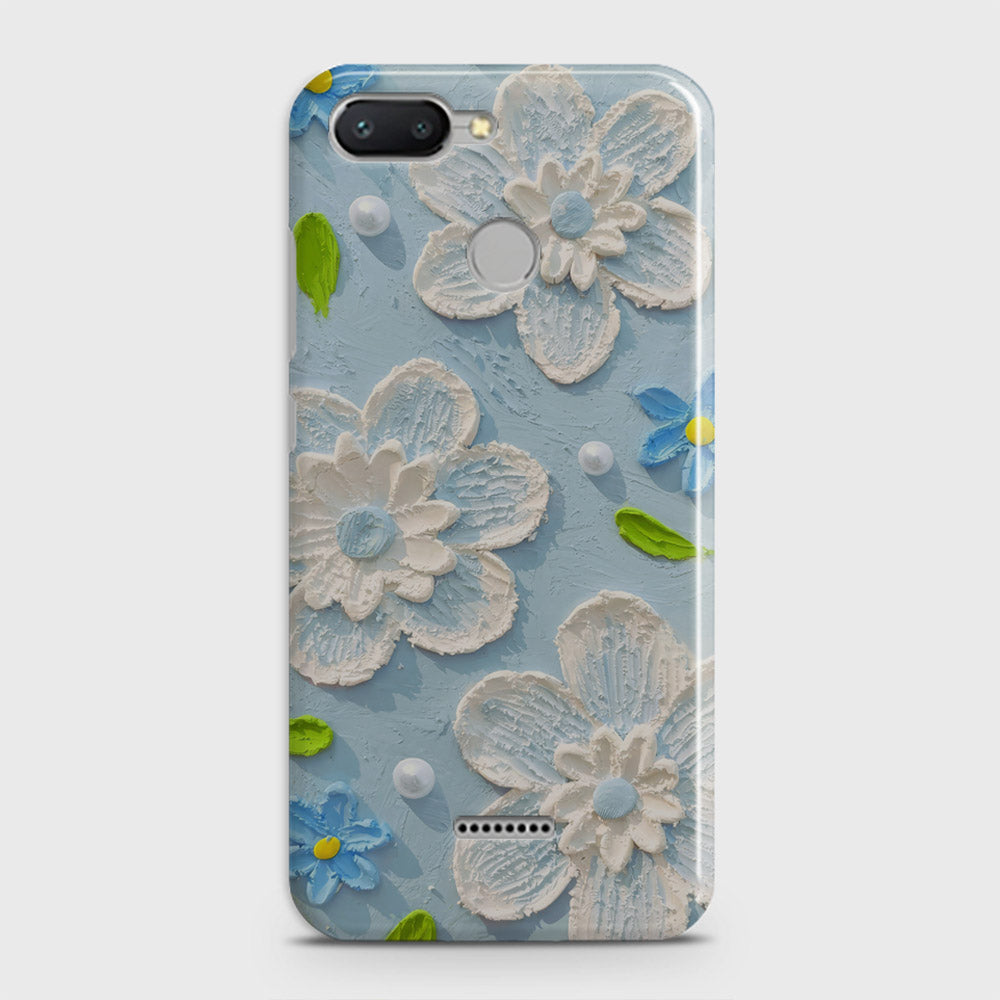 Xiaomi Redmi 6 Cover - Floral Series - Design 3 - Sky Blue - Matte Finish - Snap On Hard Case with LifeTime Colors Guarantee