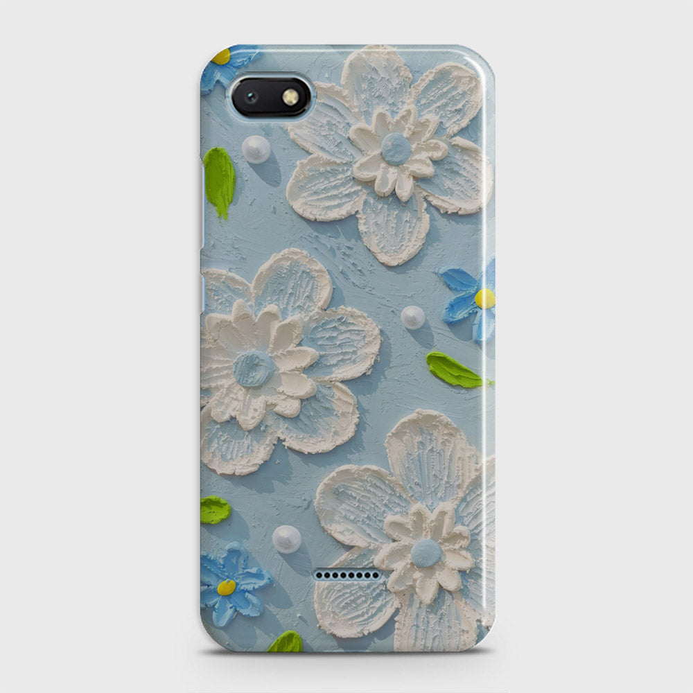 Xiaomi Redmi 6A Cover - Floral Series - Design 3 - Sky Blue - Matte Finish - Snap On Hard Case with LifeTime Colors Guarantee