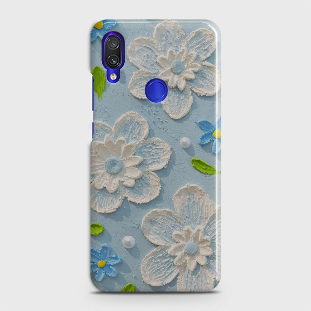 Xiaomi Redmi Note 7 Cover - Floral Series - Design 3 - Sky Blue - Matte Finish - Snap On Hard Case with LifeTime Colors Guarantee