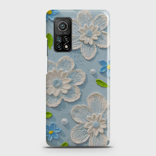 Xiaomi Mi 10T Pro Cover - Floral Series - Design 3 - Sky Blue - Matte Finish - Snap On Hard Case with LifeTime Colors Guarantee