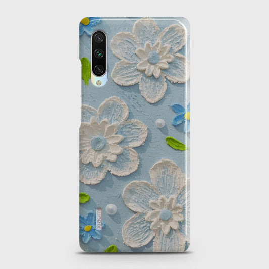 Xiaomi Mi A3 Cover - Floral Series - Design 3 - Sky Blue - Matte Finish - Snap On Hard Case with LifeTime Colors Guarantee