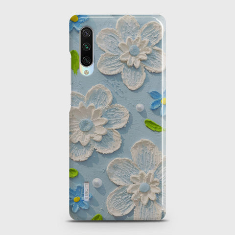 Xiaomi Mi CC9 Cover - Floral Series - Design 3 - Sky Blue - Matte Finish - Snap On Hard Case with LifeTime Colors Guarantee