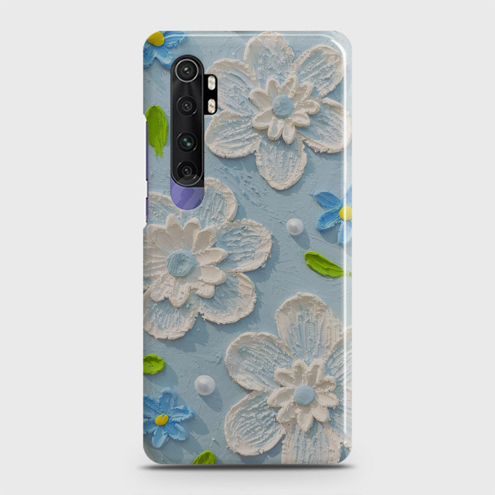 Xiaomi Mi Note 10 Lite Cover - Floral Series - Design 3 - Sky Blue - Matte Finish - Snap On Hard Case with LifeTime Colors Guarantee